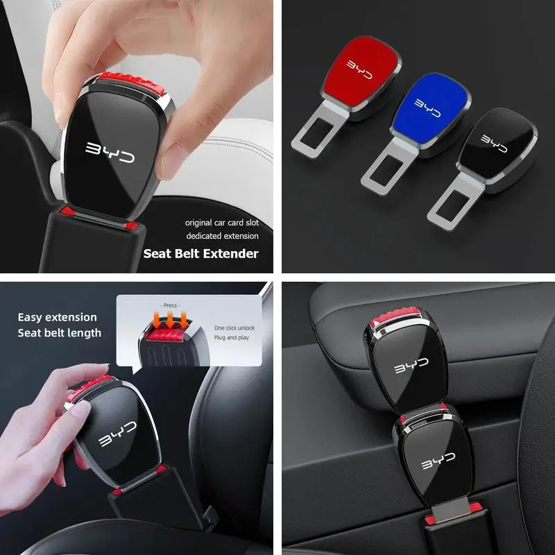 Auto Safety Seatbelt Buckle Extension Connector Replacement for BYD Atto3 Seal Dolphin Han Tang Song Yuan Car Interior Mod Parts