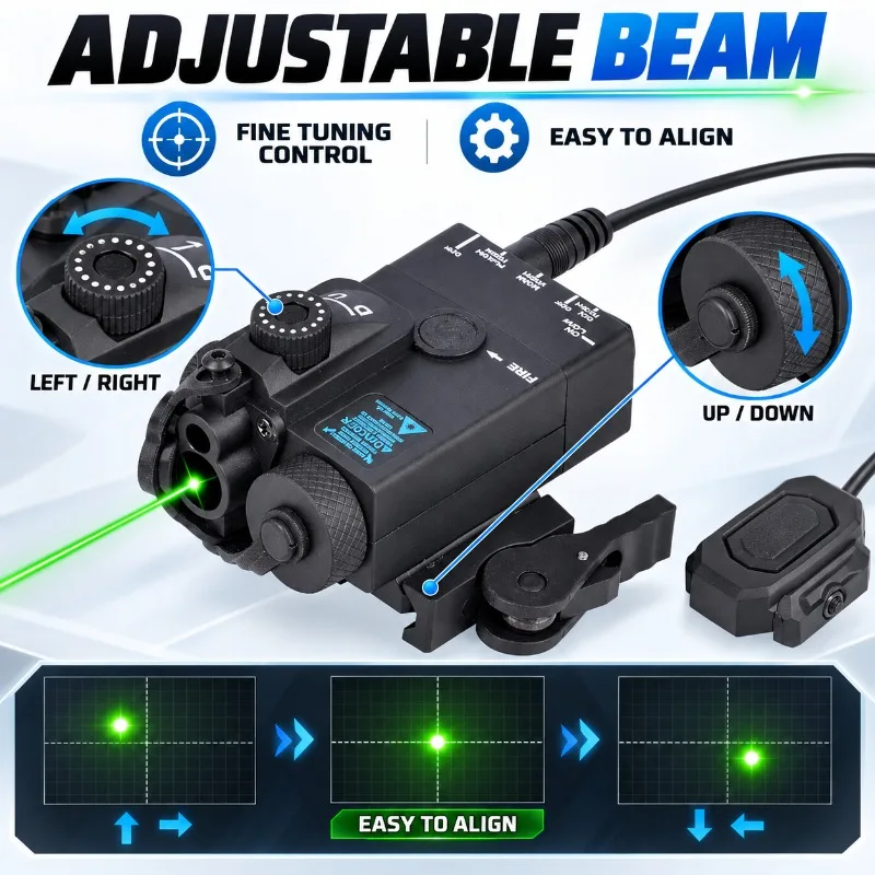MINI‑A2 Green Dot Calibration Laser, Fine‑Tunable Hobby Component with Pressure Switch & Hex Wrench Accessories