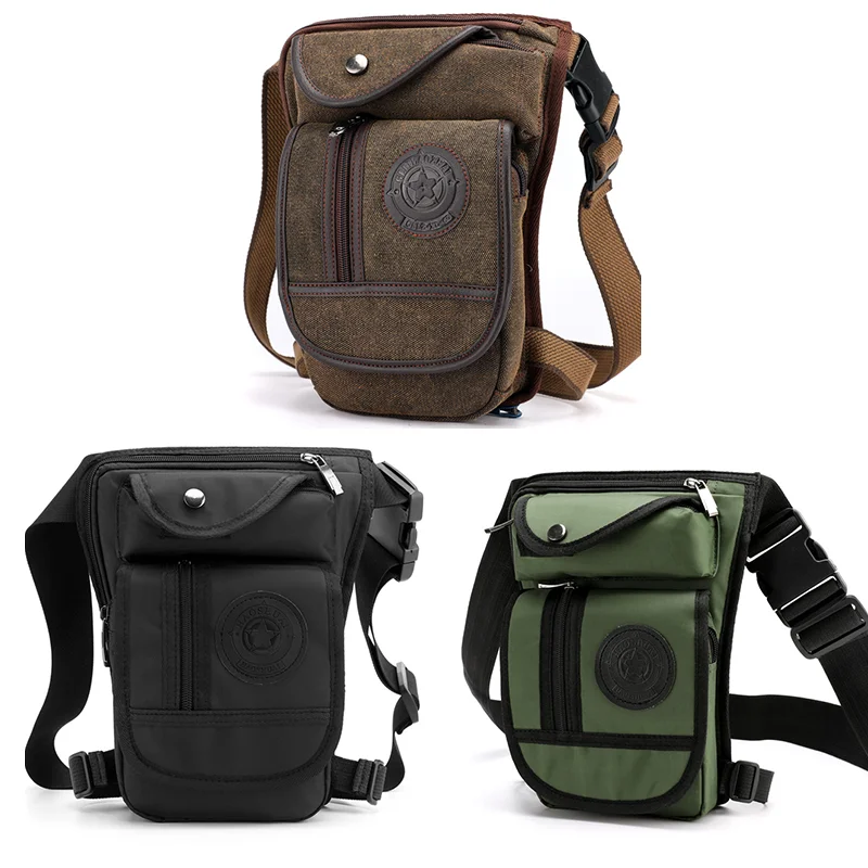 Sports waist bag, outdoor mobile phone bag, men's leg bag, cycling motorcycle bag, canvas chest bag, crossbody men's bag