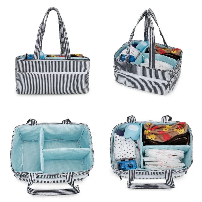 Large Capacity Portable Storage Basket Baby Item Compartment Bag Desktop Organizer Travel Bag for Mother and baby travel storage
