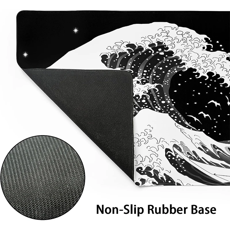 Mouse Pad Gamer Black And White Waves XL Custom Home Computer Mousepad XXL keyboard pad Office Accessories Table Mat