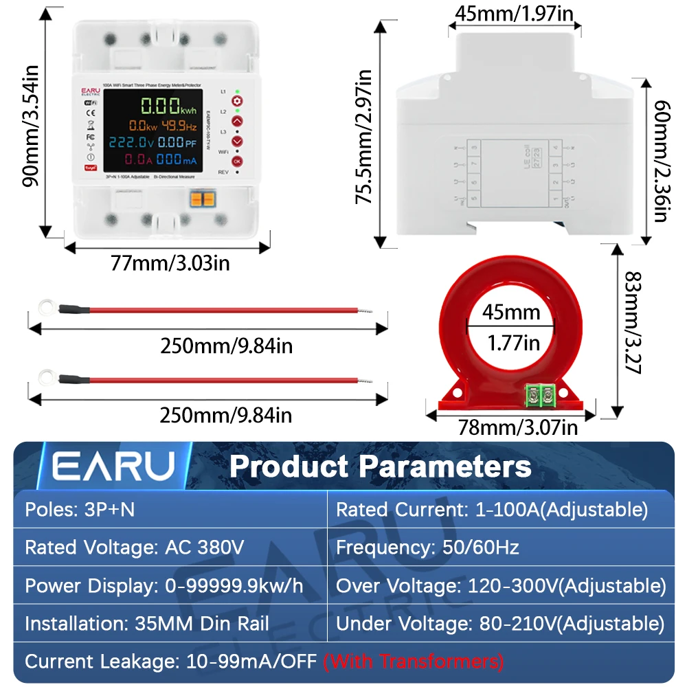 EARU Three Phase Tuya App WiFi - Ac Surge Protector recension och pris