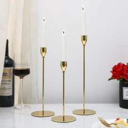 European Style Metal Candle Holders Simple Golden Wedding Decoration Bar Party Living Room Decor Home Decor Candlestick