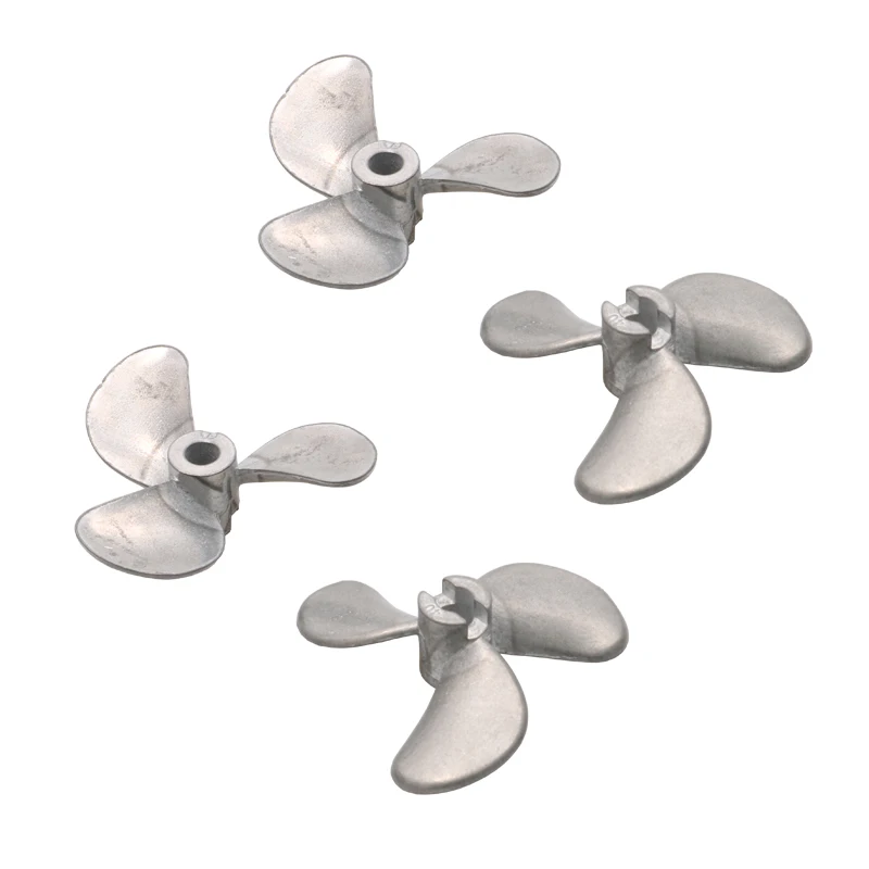 2Pair Fully Immersed Metal 3-Blade Propeller Dia 28/32/36/40/44/48mm Shaft Hole 4mm Zinc Alloy Paddle for RC Trawler Boat Ship