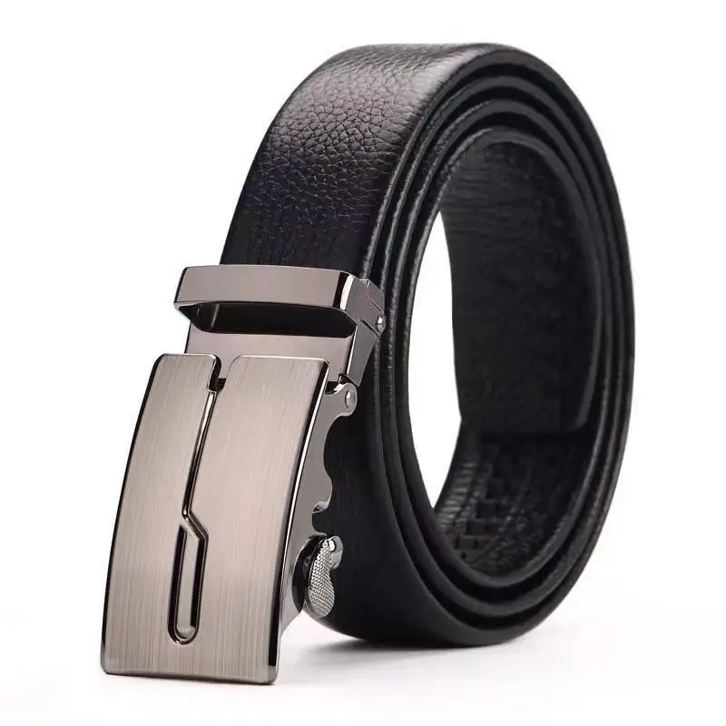 New2025 Men Belt with Brushed Automatic Buckle A Versatile Accessory for Business Casual Looks Ideal for Trendy Students and Men