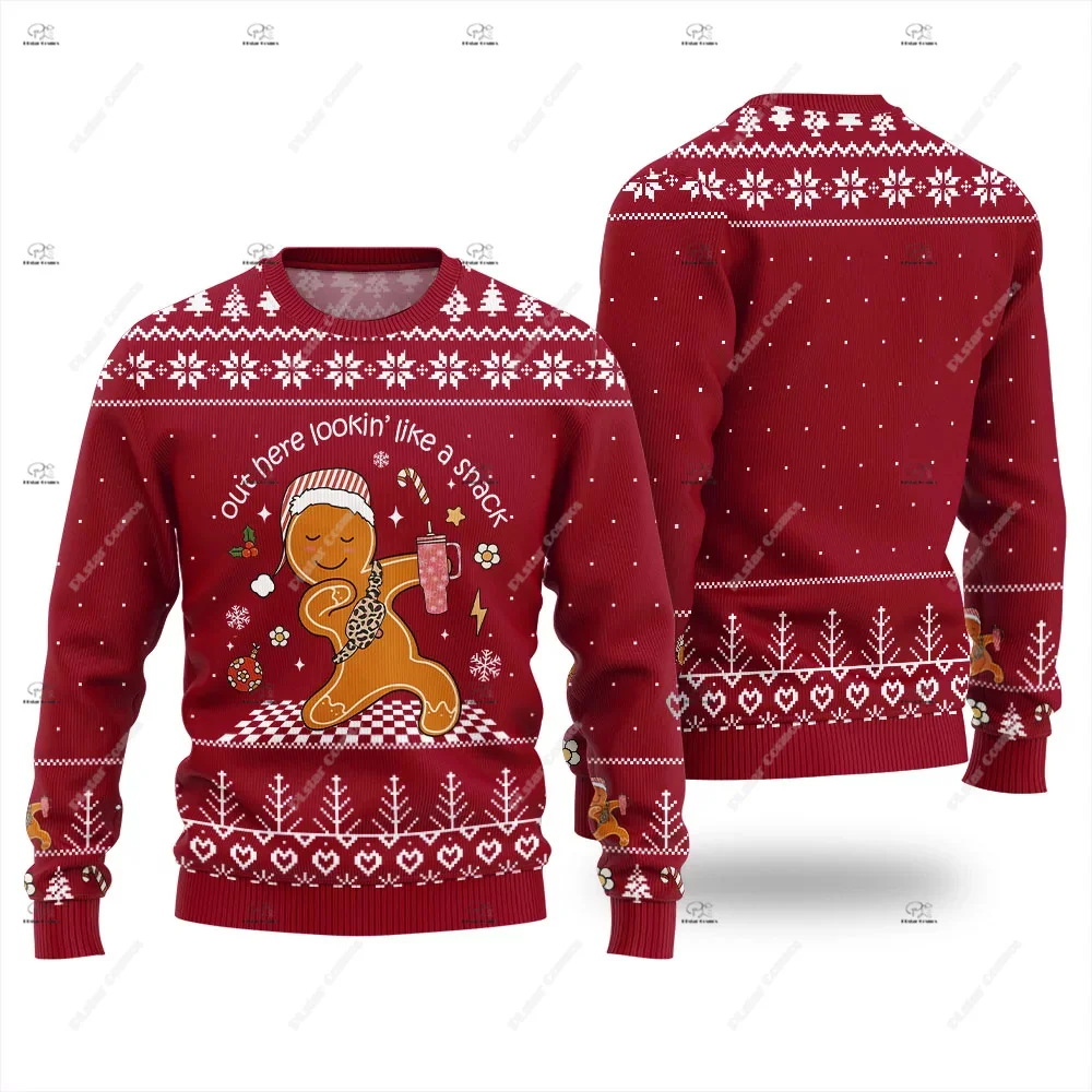 Noël Père Noël Pet Chat Tricot Laid Pull Graffiti Rétro Vintage 3DPrint Pull Harajuku Décontracté Drôle Manches Longues 12