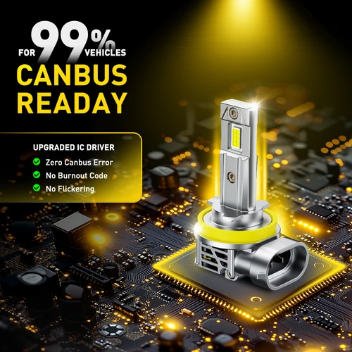 Imagen 2 del producto AUXITO 2 uds H8 H11 bombilla LED para faros Canbus con ventilador de alta potencia para Ford Fusion Fiesta VW Toyota H8 faro sin Error 30000LM