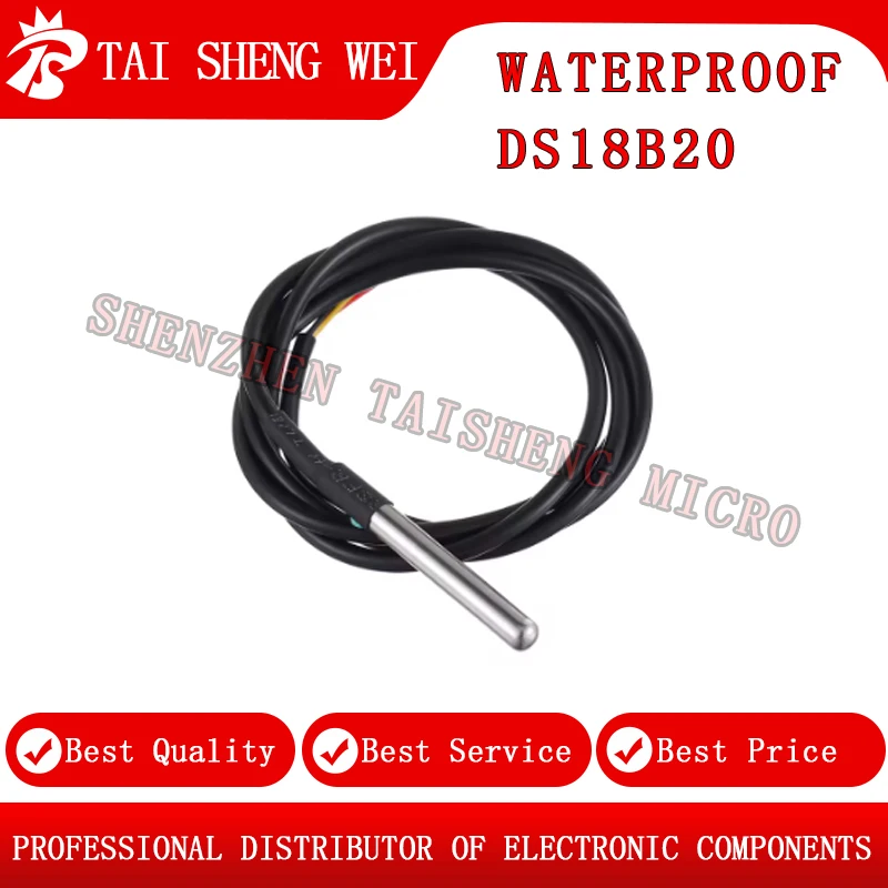 1 قطعة 5 متر مسبار درجة الحرارة استشعار درجة الحرارة الفولاذ المقاوم للصدأ حزمة مقاوم للماء DS18B20 مستشعر مسبار درجة الحرارة DS18B20 5 متر #4
