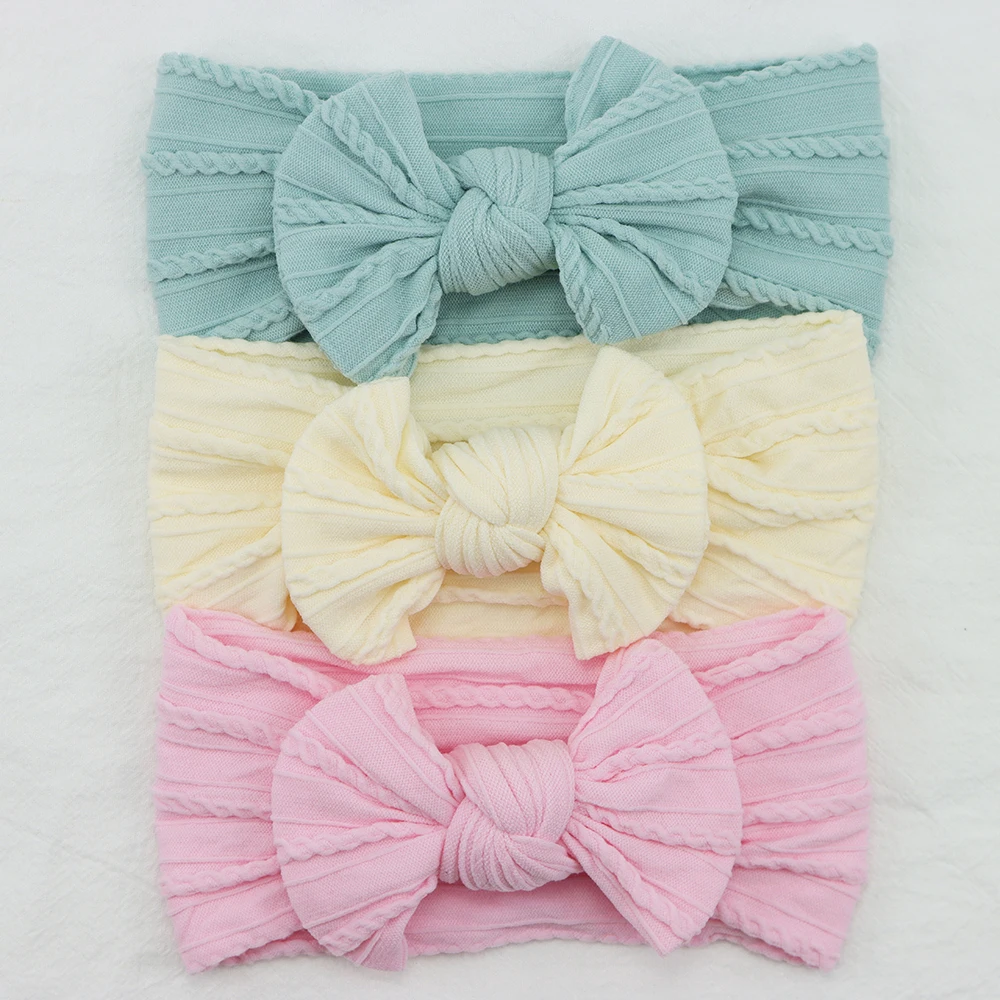 1Pcs Knit Bow Baby Headband New Colors Newborn Headbands For Baby Girl Turban Children Hair Bands Kids Headwear Hair Accessories