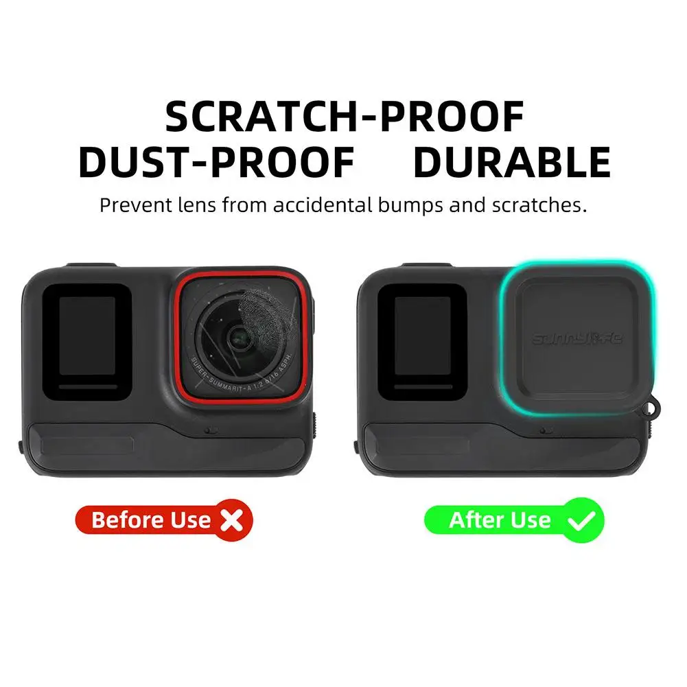 Tapa de lente de cámara de silicona para Insta360 Ace/Ace Pro, cubierta protectora de lente antiarañazos a prueba de polvo, accesorios protectores