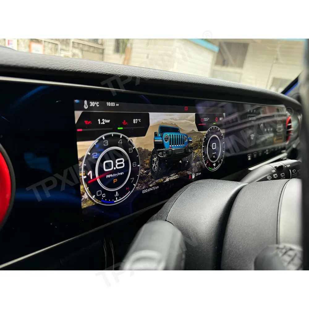 For Jeep Wrangler JL 2018-2023 Gladiator JT 22" Screen Android Car Radio CarPlay Digital Instrument Cluster Dash RHD LHD 8+128GB - view 3