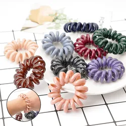 High Elasticity Telephone Coil Hairbands Women Spiral Hair Ties Girl Hair Ring Rope Solid Color Hair Accessories Ponytail Holder