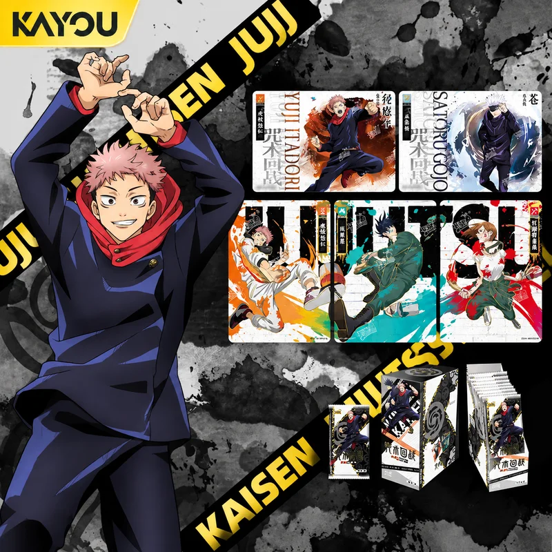 Genuine  KAYOU Jujutsu Kaisen Collectible Cards Box Set Kawaii Gojo Satoru Yuji Itadori Card For Fan Collection Anime Merch