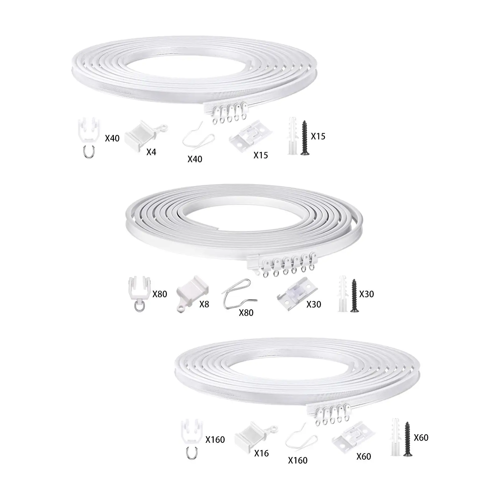 Window Shutters Accessories Portable Supplies Portable Sturdy Bendable Track Hook Set for Kitchen Dorm Office Living Room Home