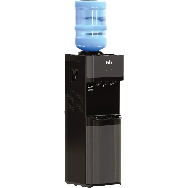 Диспенсер-холодильник для воды с верхней загрузкой Brio Limited Edition — черная нержавеющая сталь — горячая и холодная вода, замок для безопасности детей