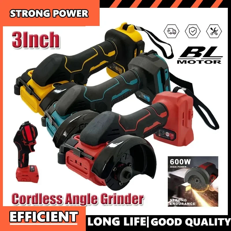 Fit Milwaukee 3 Inch Angle Grinder Cordless Polishing Machine Cutting Grinding Cut Off Power Tools For Dewalt/Makita Tools