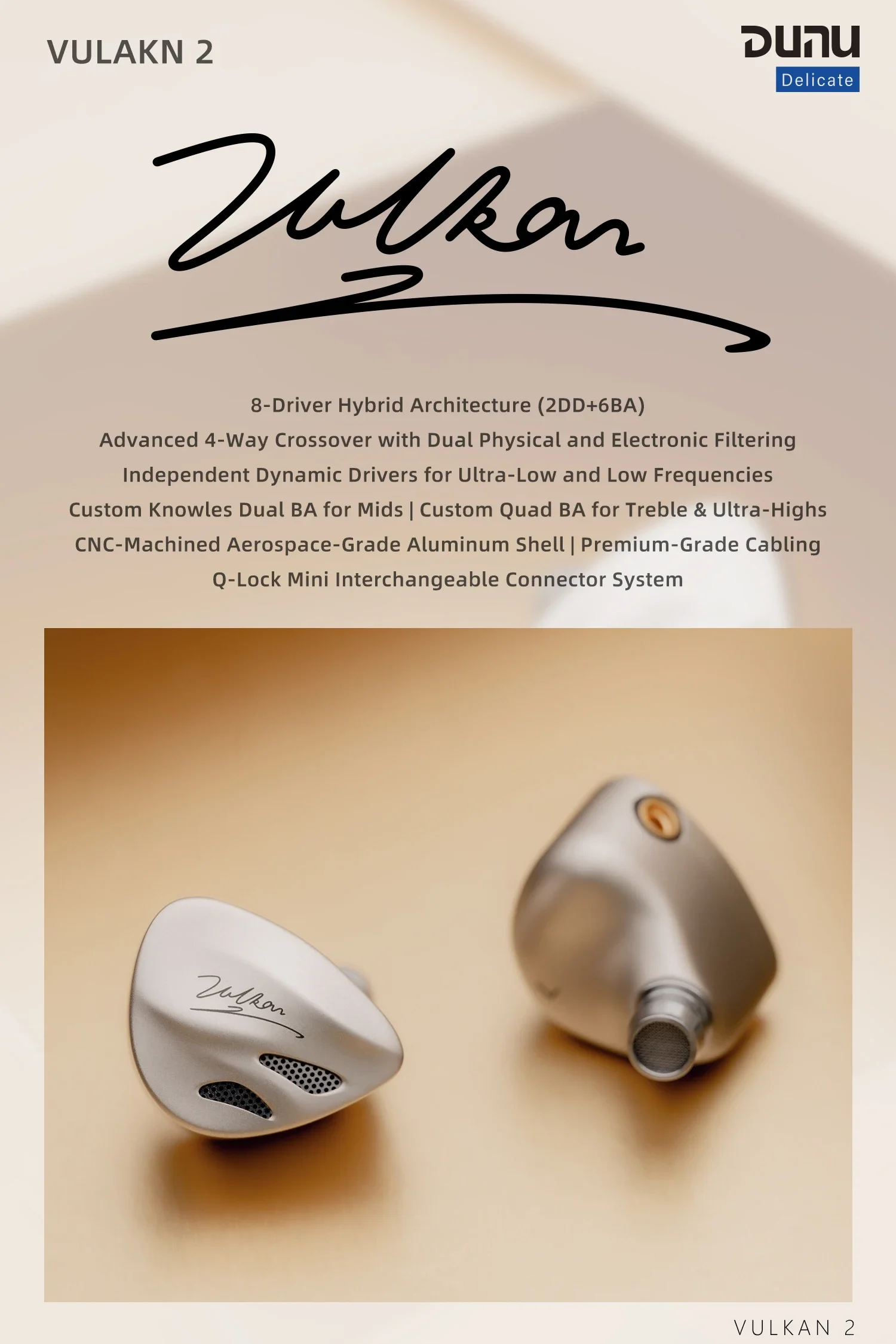 DUNU VULKAN2 リケーブル可能イヤホン DUNU-TOPSOUND DK3001 BD 有線