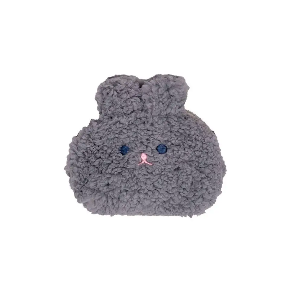 Large Capacity Plush Rabbit Coin Purse Zipper Anime Animal Rabbit Money Bags Cartoon Plush Rabbit Animal Zipper Bags