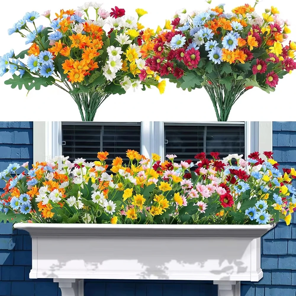 Künstliche Blumen Herbst Valentinstag Seiden-Gänseblümchen DIY Heim Zimmer Garten Party Hochzeit Deko Handwerk Herbstfest Kunstpflanzen Kranz