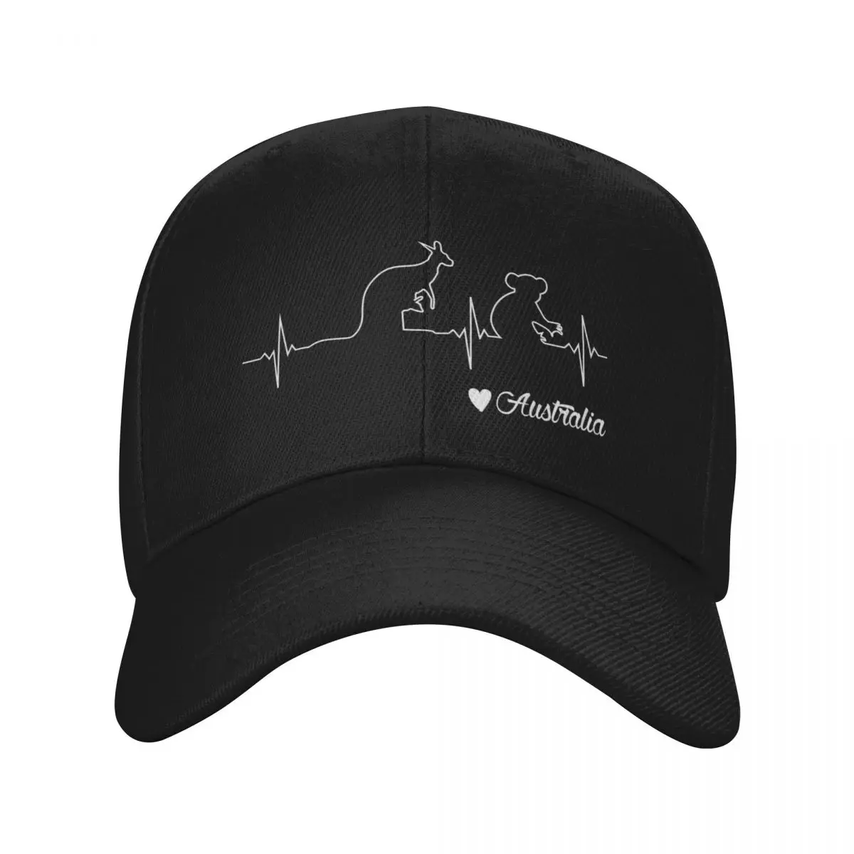 Australia Kangaroo and Koala Heartbeat Draw Gift Baseball Cap Horse Hat Ball Cap Anime Hat For Women Men's