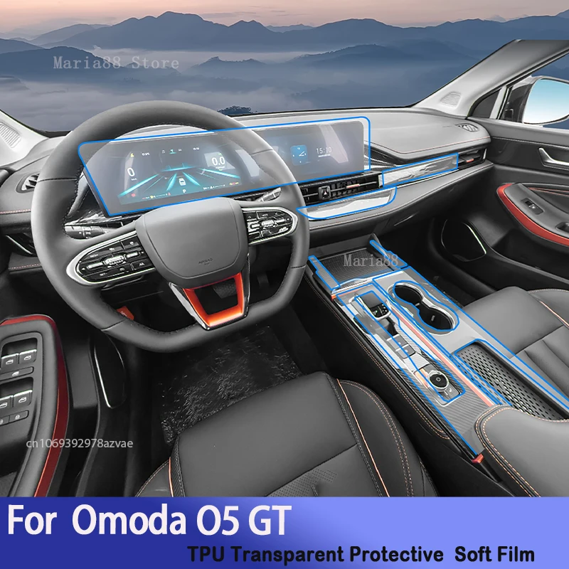 For Omoda O5 GT 2024 Hybird Car Interior Center Console Transparent TPU Protective Film Anti-scratch Repair Auto Sticker