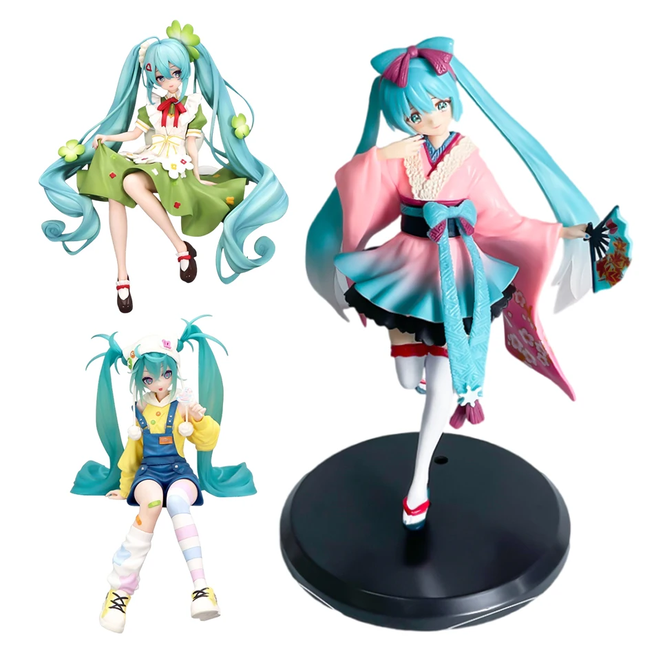 3-Stil Anime Hatsune Miku Four Ieaf Grass Fairy Candy Sweetheart Tokyo Kimono Figur Action Modell PVC Spielzeug Sammlung Geschenk