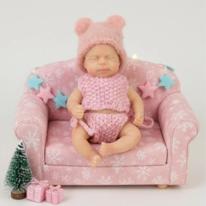 6Inch/15CM Waterproof Mini Full Body Silicone Bebe Reborn Girls Doll Cute Newborn Bebe Dolls Handmade Lifelike Real Reborn Doll