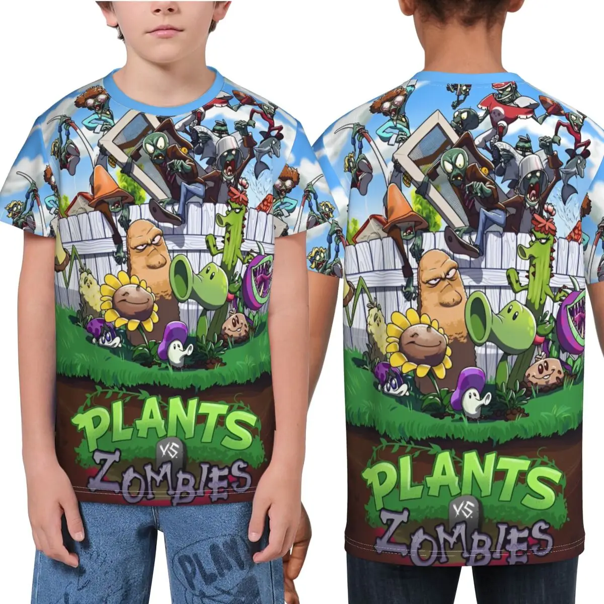 HOT Game P-Plants Vs. Zombies 3D Print Video Games Breathable T Shirt keyword1T Shirts Boy Girl Tshirt Summer Short Sleeves Top