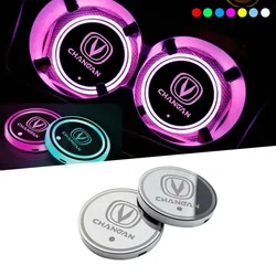 7 Colorful USB Car Logo Led Atmosphere Light Cup Luminous Coaster Holder For Changan Uni-k CX70 CS55 CS35 Filter Bunper Alsvin