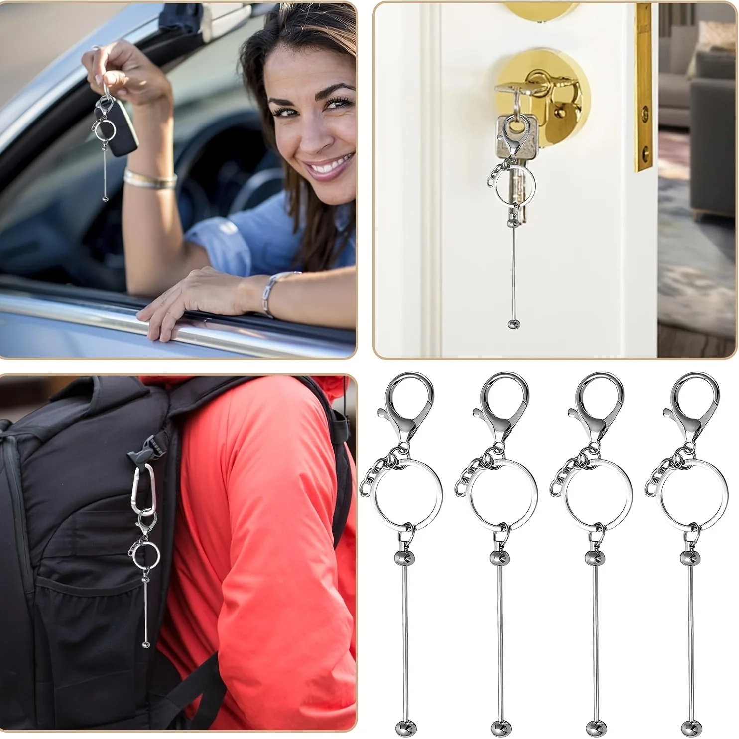 13pcs DIY Handmade Beadable Key Rings Key Chains Blank Keychain Bars Keychain Making Supplies Keychain Accessories view 4