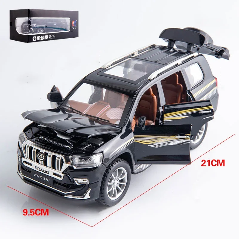 1:24 Hohe Simitation LAND CRUISER PRADO Legierung Metall Auto Modell Spielzeug Mit Zurückziehen Für Kinder Geburtstag Geschenke Kostenloser Versand
