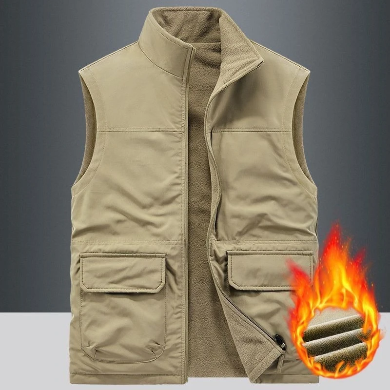 

Outdoor Sports Leisure Fitness Running Plush Breathable Trendy Vest High-quality Fashionable Windproof Men's Warm Leather Vest