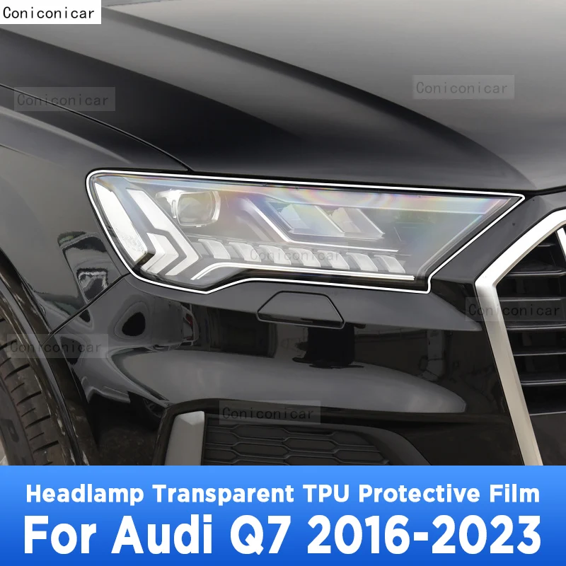 

For AUDI Q7 2016-2023 Car Exterior Headlight Anti-scratch Front Lamp Transparent TPU Protective Film Accessories Sticker