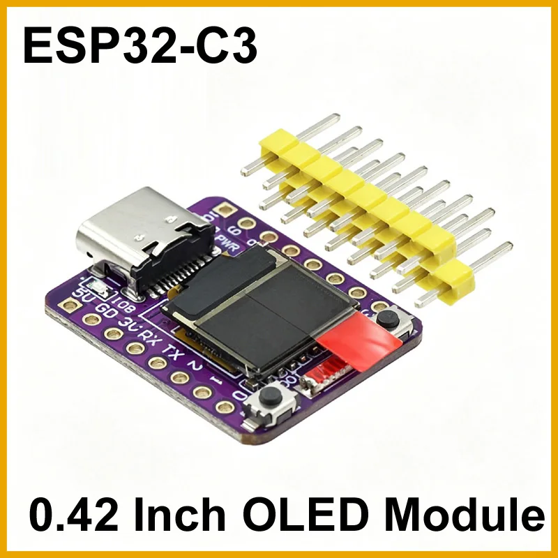 NEW ESP32-C3 OLED Development Board With 0.42 Inch OLED Module Ceramic Antenna Wifi Bluetooth ESP32 Supermini Development Board