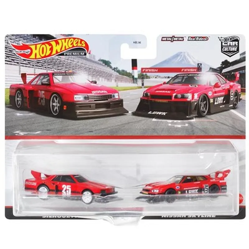 

Genuine Hotwheels Silhouette Double Car Set Nissan God Of War R34 Alloy Small Car Iron Sole Rubber Tire Cool Boy'S Holiday Gifts
