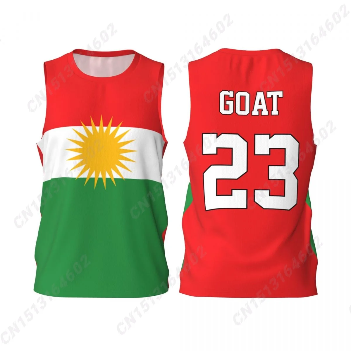 Custom Kurdistan Gradient Flag 3D Printed Basketball Goat T Shirt Men Summer T-shirt For Running Fitness For Gift