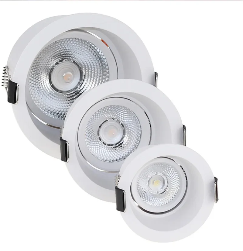 Anti Glare LED Downlight Adjustable 7W12W15W20W24W AC90-260V Dimmable CRI 97 COB Ceiling Lamp Spot Lights For Home