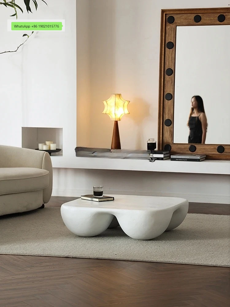 CL small apartment living room coffee table cream style art special-shaped square low table furniture