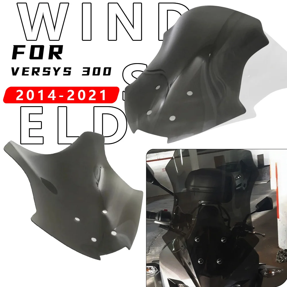 

MTKRACING For KAWASAKI VERSYS 300 2014-2021 Motorcycle fairing windshield front windshield sun visor