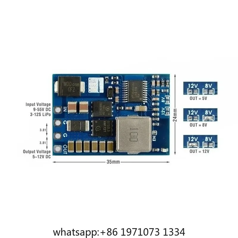 12S 9-55V to 5V 8V 12V 5A Step Down Converter Regulator for  Robot  Drone