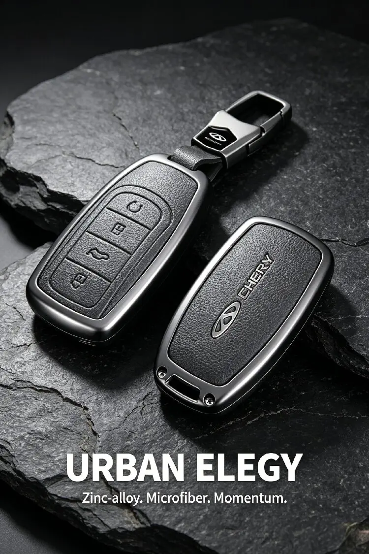Autoschlüsselhülle für Chery Tiggo 4 5X 3X Tiggo 7 Pro Arrizo 5 Arrizo 8 9 aus Zinklegierung, sturzsicher, vollständiger Schutz, Autozubehör – Detail 1