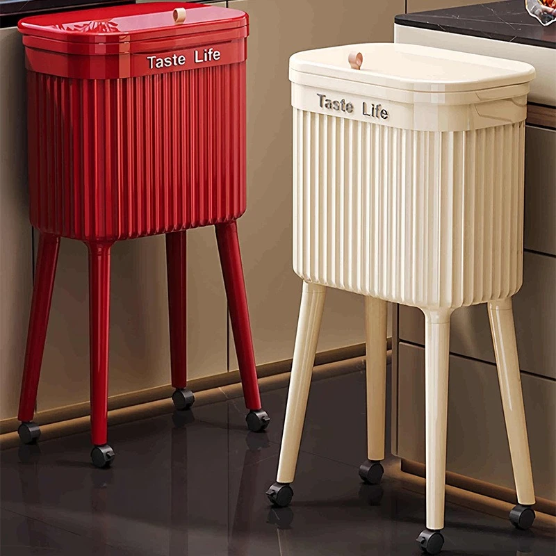 Cubo De basura nuevo sin flexión capacidad para el hogar móvil con ruedas sala De estar dormitorio Cocina inodoro Basurero De Cocina