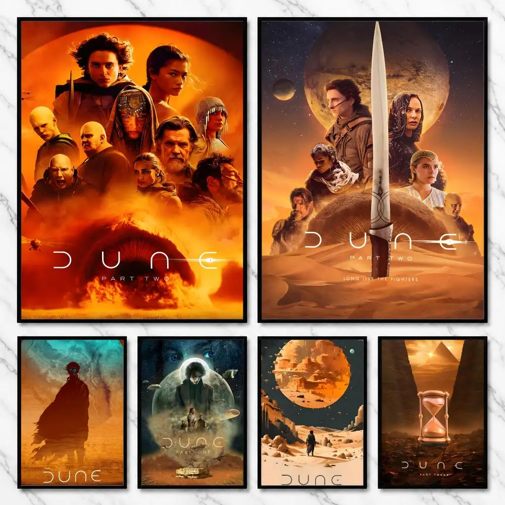 Dune SciFi Epic Movie Desert Fantasy Universe Journey Poster Modern Self Adhesive Wall Art Prints for Bedroom Living Room