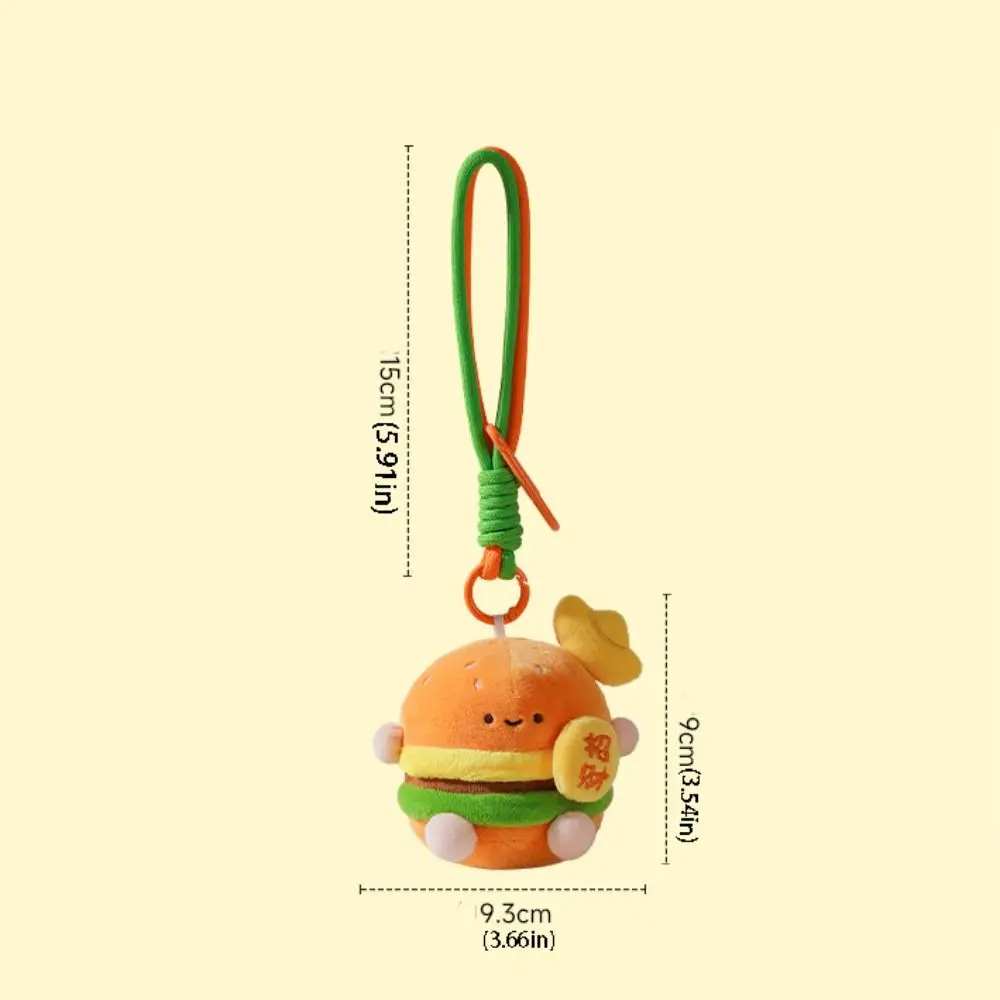 Personality Key Buckle Fortune Burger Pendant Wealth Expression Hamburg Key Chain Backpack Charms Korean Style Children view 6