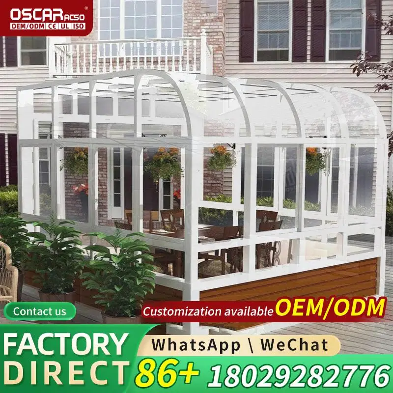Aluminium Tempered Glass Sunroom Triangle Roof Molding Waterproof Sunhouse for Garden Patio Backyard sunroom
