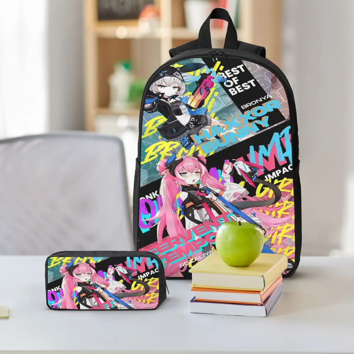 3 szt. Zestaw plecaków szkolnych ZZZ Zenless Zone Zero dla dzieci, piórniki, zestawy plecaków z torbą na lunch dla uczniów, plecak dzienny