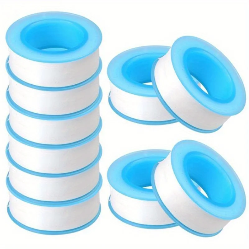 3/10Rolls 5M PTFE Water Pipe, Oil-free Sealing, Fitting Thread Seal Tape White Pipe Thread Seal Raw Material Tape Home Essential