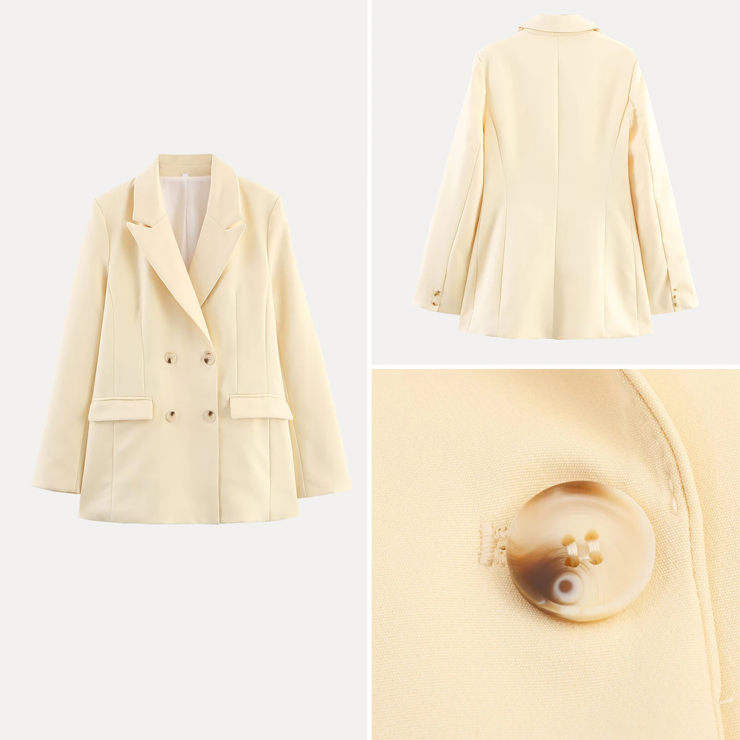 Double-Breasted Suit Jaet Women's Personali Sle Versatile Daily Match 2025 Summer New Arrival Z Commute Sle Loos...