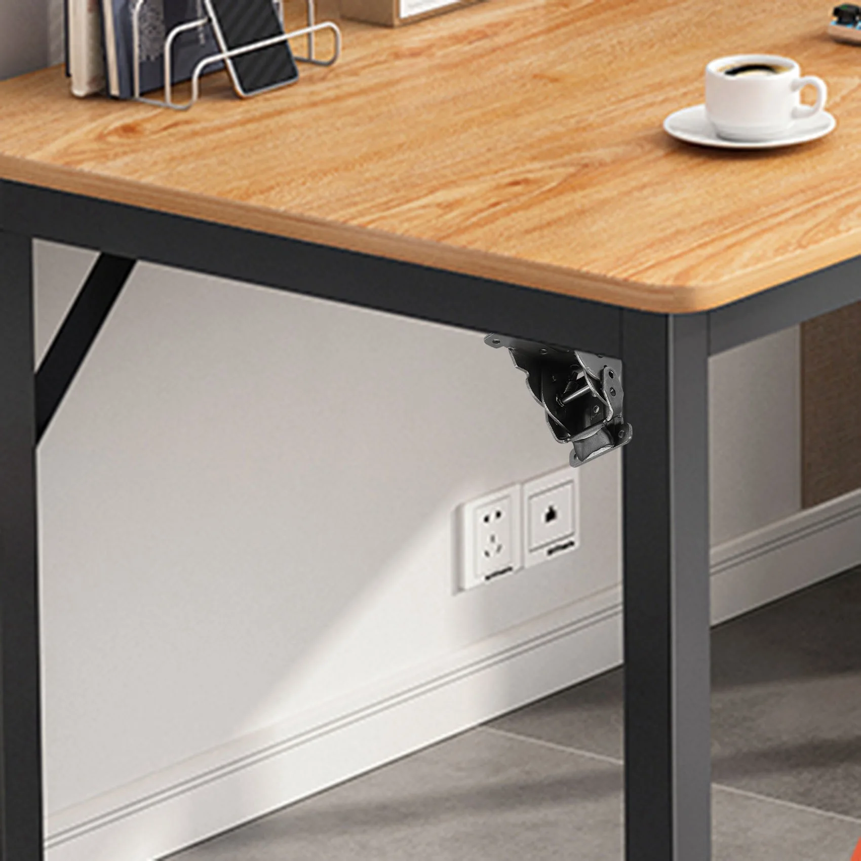 A93z 4 pçs quadro de suporte dobrável auto-travamento dobradiça mesa perna acessórios e reforços-para pernas dobráveis bancada dobrável foldi