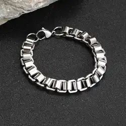 Chunky Stainless Steel Bracelets for Men,Never Fade Links&Links Wristband,New Punk Casual Jewelry Gifts for Him